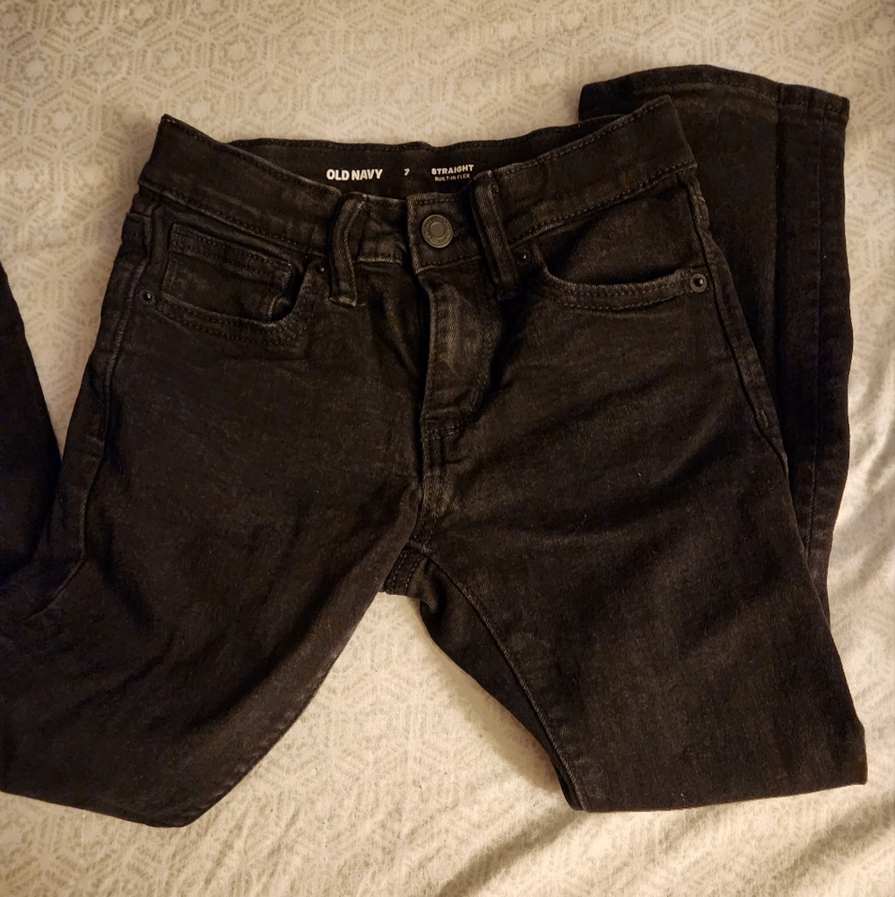 Old Navy Black Straight Leg Pants, Sz 7